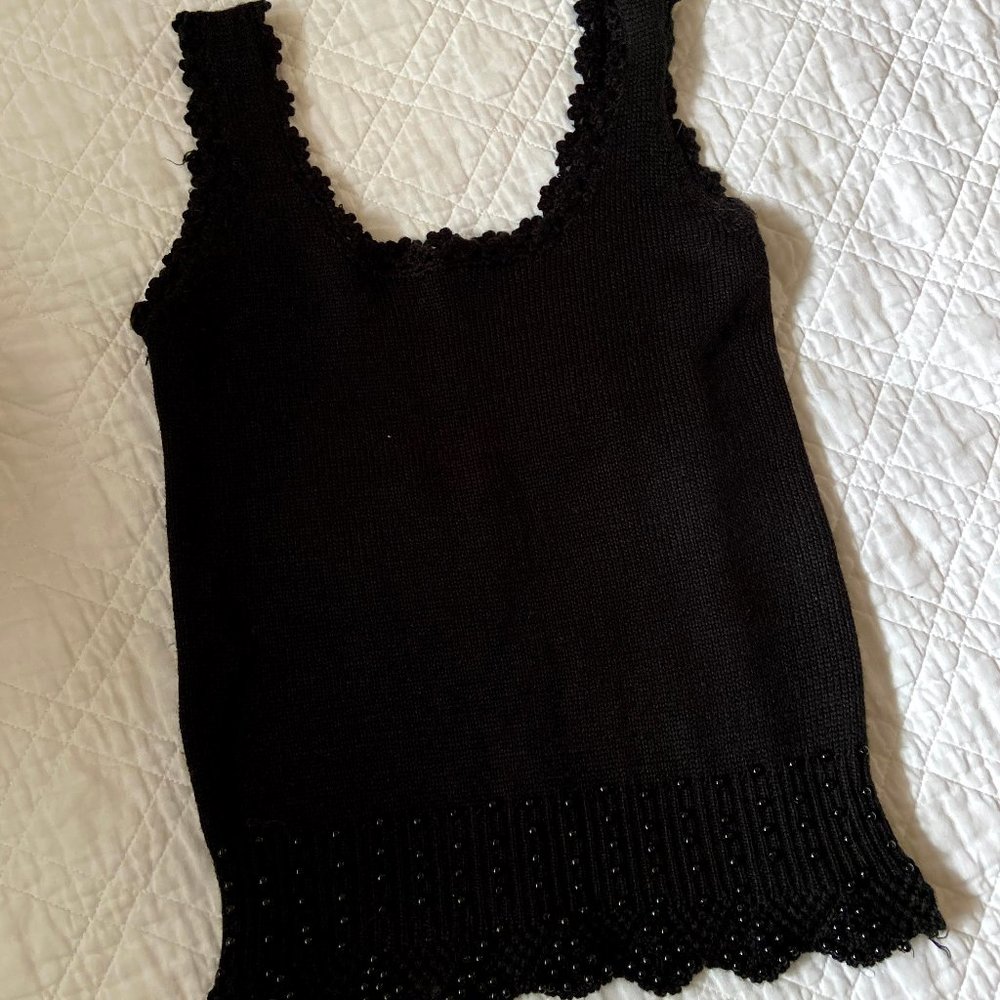 LALA MODE || beaded knit tank